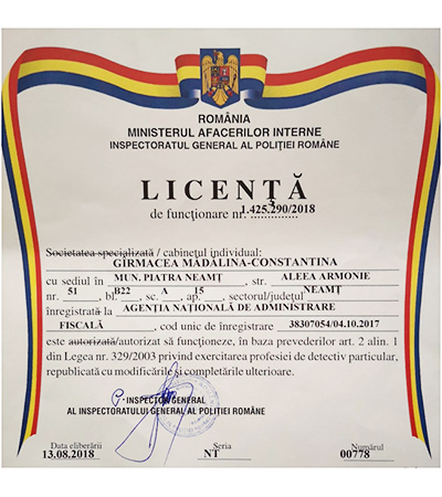 licenza agenzia investigativa Gmc Detective