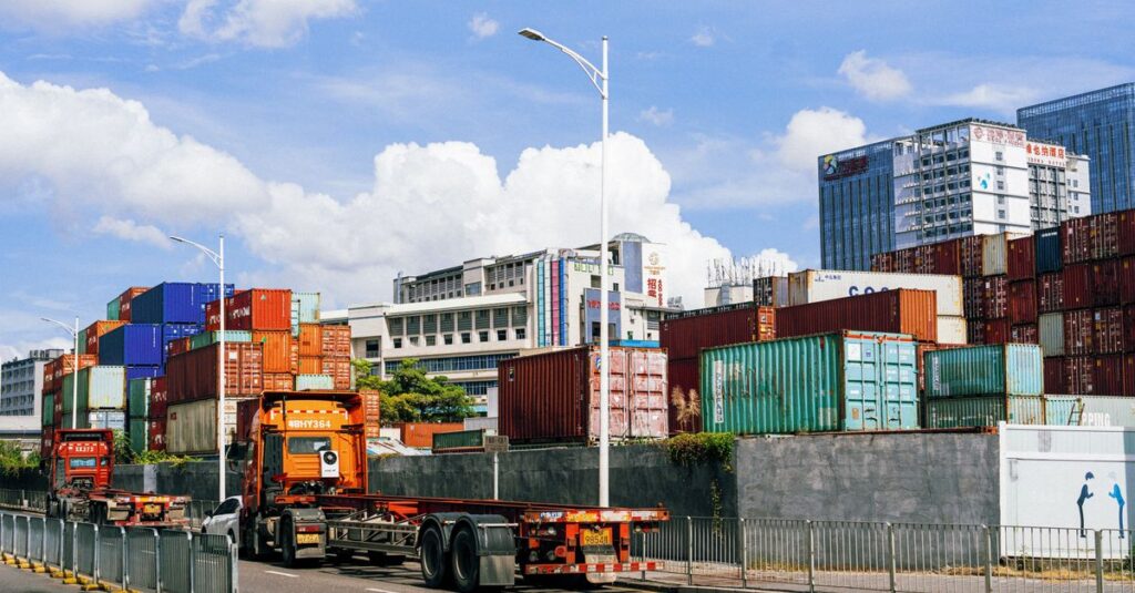 international freight trucks logistics