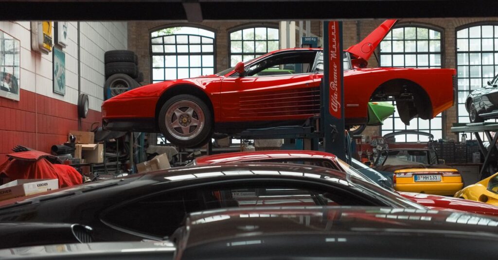 luxury cars garage inspection