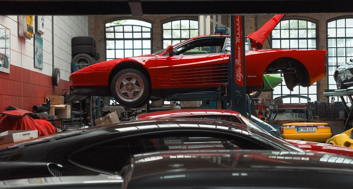 luxury cars garage inspection
